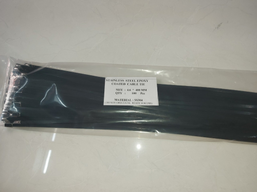 Dây rút inox bọc nhựa đen (4.6x400mm)